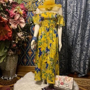 YELLOW OFF SHOULDER MAXI DRESS